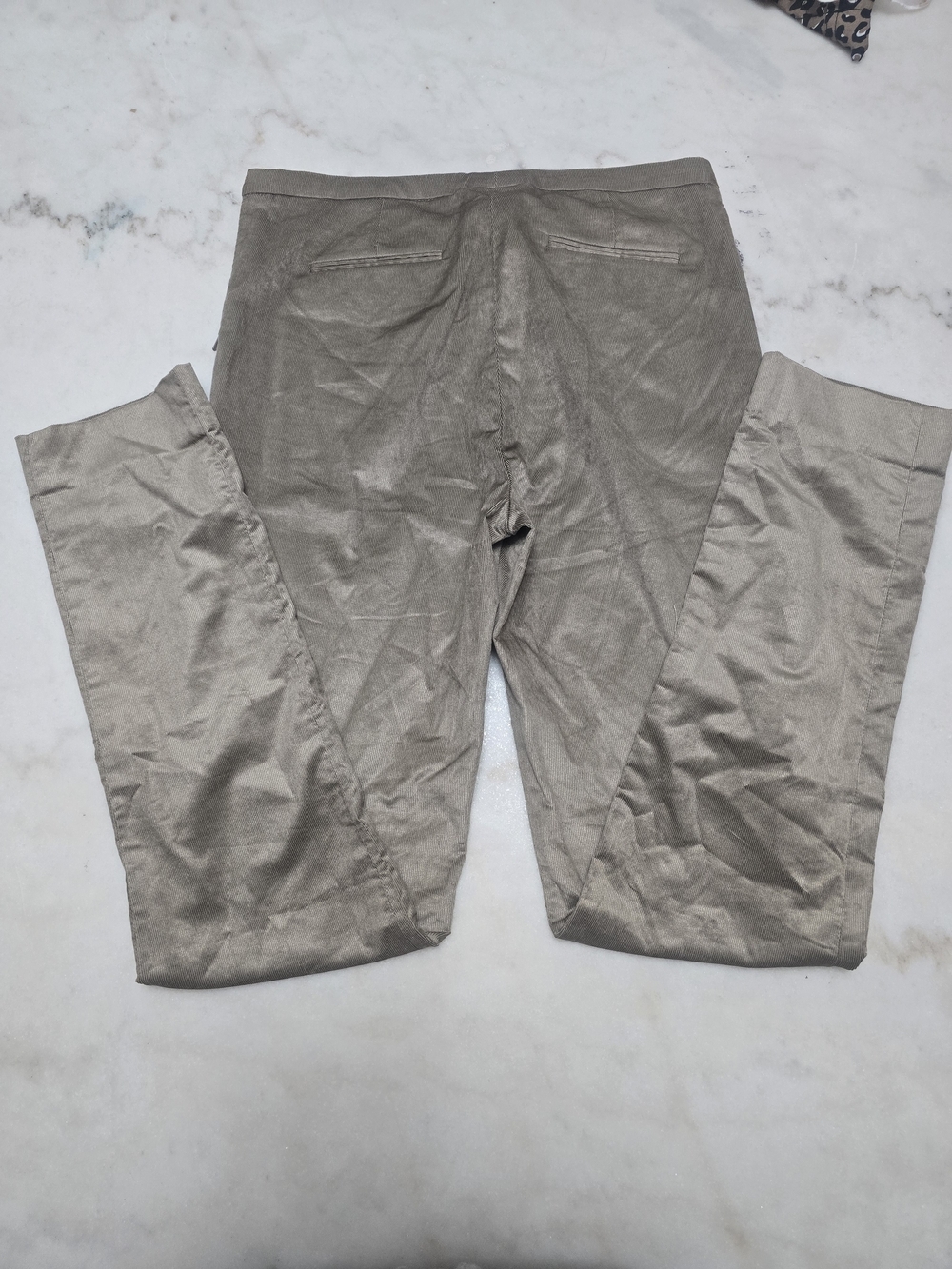 Metallic Taupe Stretch Dress Pants